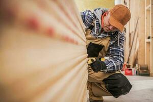 geral construção contratante trabalhador contando peças do drywall Pranchas foto