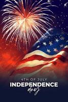 feliz 4º do julho, EUA independência dia poster. ilustração ai generativo foto