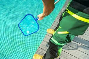 natação piscina manual mão skimmer fechar-se foto