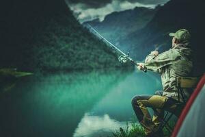 glacial lago mosca pescaria foto