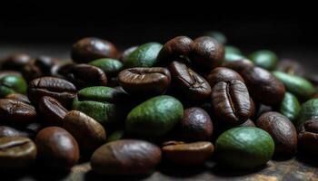 recentemente fabricado gourmet café, Sombrio e perfumado gerado de ai foto