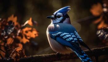 empoleirado em filial, uma vibrante tit relógios gerado de ai foto