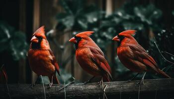 uma fofa galo empoleirar-se em uma ramo gerado de ai foto