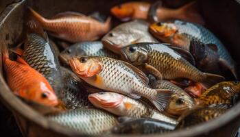 fresco pegar do peixe, saudável gourmet refeição gerado de ai foto