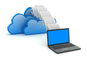 transferindo dados para uma nuvem rede servidor foto