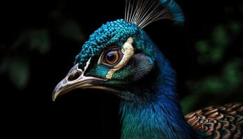 majestoso pavão monitores elegância dentro natureza beleza gerado de ai foto