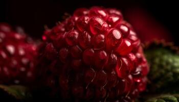 doce, suculento framboesa natureza gourmet verão refresco gerado de ai foto