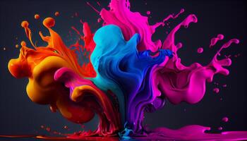 vibrante cores fluindo em abstrato onda pano de fundo gerado de ai foto