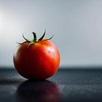 fechar acima do uma fresco tomate , criada com generativo ai tecnologia foto
