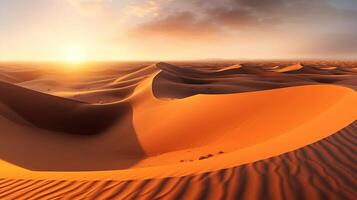 anoitecer em areia subir por dentro partes partes partes partes a sahara levar desligado. criativo recurso, ai gerado foto