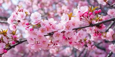 ai gerado. ai generativo. tradicional japonês flor sakura cereja Flor árvore. gráfico arte foto