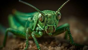 afiado chifrudo lagarto olhares, tropical floresta meio Ambiente gerado de ai foto