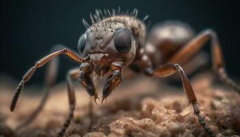 pequeno mosca peludo perna dentro extremo gerado de ai foto