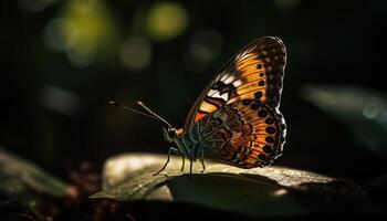 vibrante borboleta asa em amarelo flor pétala gerado de ai foto