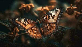borboleta asa, frágil beleza dentro natureza gerado de ai foto
