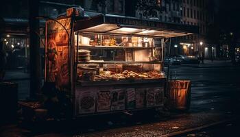 grelhado carne, fresco frutos do mar, vendido às mercado gerado de ai foto