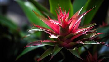 vibrante tropical flor cabeça monitores afiado espinhos gerado de ai foto