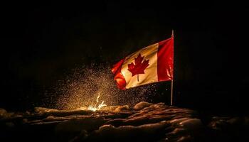 majestoso bordo folha acenando dentro canadense celebração gerado de ai foto