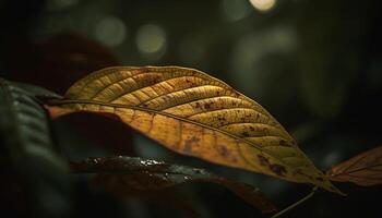 vibrante outono folha padrão, beleza dentro natureza gerado de ai foto