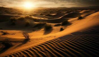 ondulado areia dunas, majestoso beleza dentro natureza gerado de ai foto