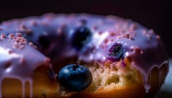 doce baga bolo de queijo, uma gourmet indulgência deleite gerado de ai foto