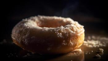 cozido chocolate rosquinha, uma doce indulgência gerado de ai foto