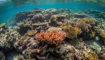 colorida mar vida prospera dentro tropical recife gerado de ai foto