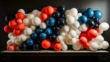 vibrante cores do balões crio festivo celebração gerado de ai foto