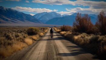 montanha ciclismo homens explorar extremo terreno ao ar livre gerado de ai foto