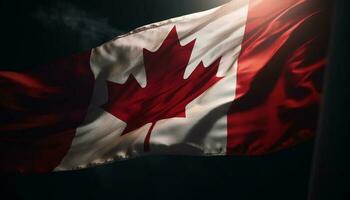 acenando canadense bandeira simboliza nacional orgulho e identidade gerado de ai foto