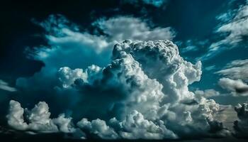 fofo cumulus nuvens flutuador dentro tranquilo céu gerado de ai foto
