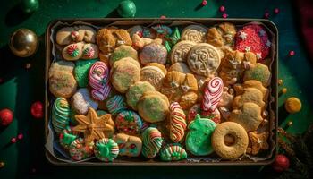 caseiro Pão de gengibre biscoitos, uma inverno indulgência presente gerado de ai foto