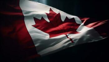 acenando canadense bandeira simboliza patriotismo e liberdade generativo ai foto