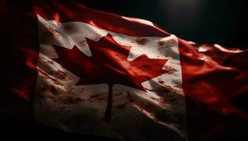 bordo folha chama simboliza canadense patriotismo e celebração generativo ai foto