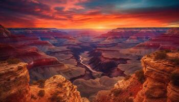 majestoso arenito penhasco erodido de natureza beleza gerado de ai foto