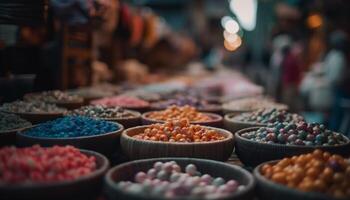 abundância do colorida fruta e especiaria coleção gerado de ai foto