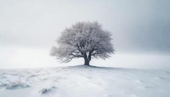 tranquilo inverno floresta neve coberto pinho árvores gerado de ai foto