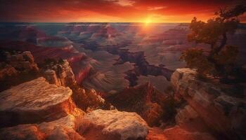 majestoso arenito penhasco erodido de natureza beleza gerado de ai foto