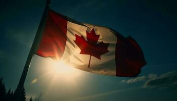 bordo folha acenando dentro patriótico canadense orgulho gerado de ai foto