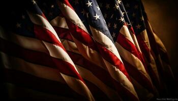 vibrante americano bandeira simboliza patriotismo e liberdade gerado de ai foto