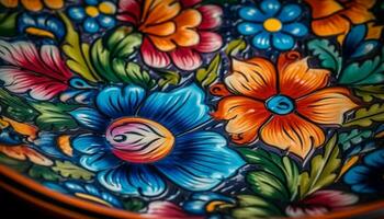 ornamentado floral padronizar dentro multi colori ilustração para moderno papel de parede gerado de ai foto