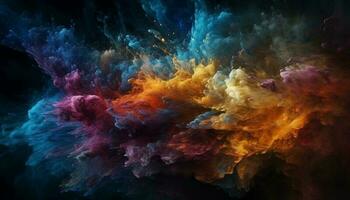 explodindo nebulosa cria vibrante caos dentro futurista galáxia ilustração gerado de ai foto