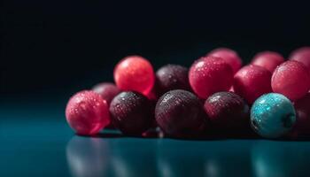 uma fechar acima do multi colori doce arranjado dentro uma tigela gerado de ai foto