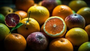 suculento citrino frutas dentro vibrante cores, perfeito para saudável comendo gerado de ai foto