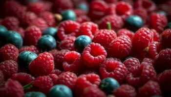 suculento baga frutas dentro uma colorida, saudável verão lanche tigela gerado de ai foto