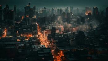 Pequim urbano Horizonte brilha com arranha-céus no meio ar poluição gerado de ai foto