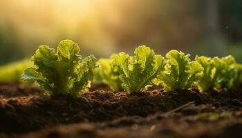 fresco orgânico salada, uma saudável vegetariano escolha para verão comendo gerado de ai foto