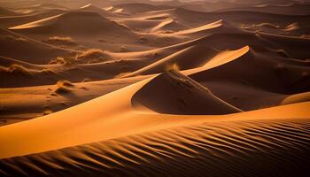 ondulado areia dunas mostruário beleza dentro natureza extremo terreno gerado de ai foto