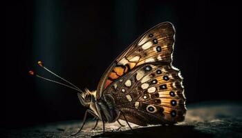a frágil beleza do uma multi colori borboleta dentro natureza gerado de ai foto