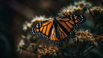 a monarca borboleta fragilidade e elegância capturado dentro fechar acima gerado de ai foto
